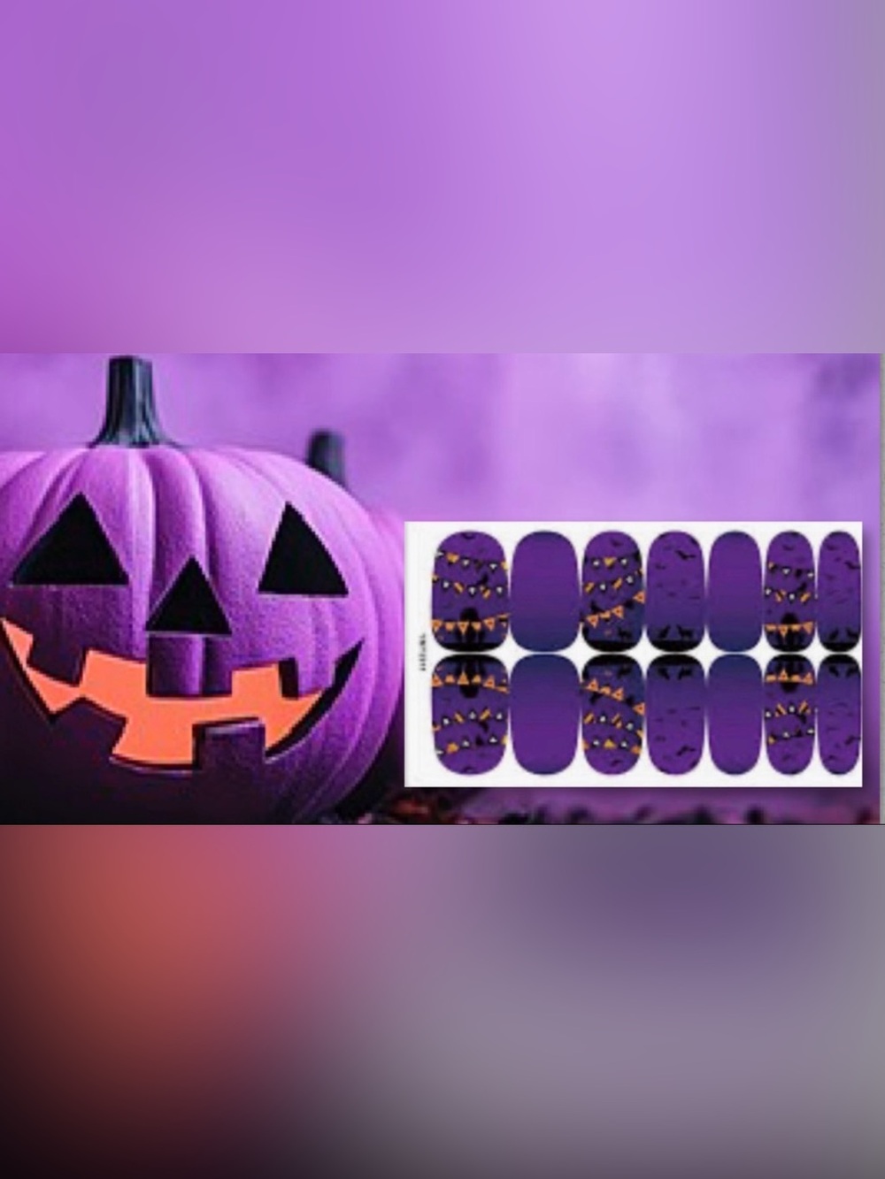 $1 Purple Halloween Pumpkin Nail Wraps $1 WITH ANY $10 ORDER OR MORE